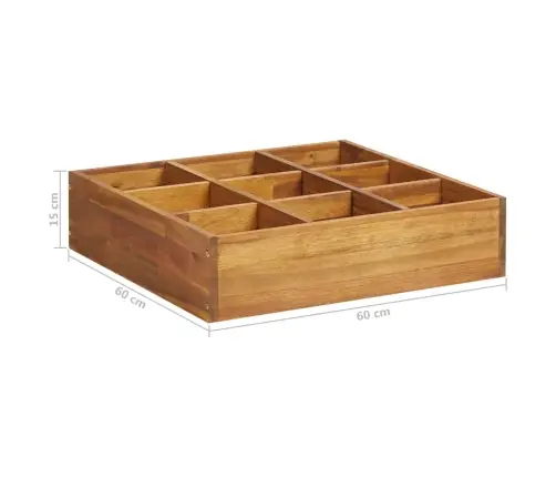 Garšaugu Kaste, Akācijas Masīvkoks, 60X60X15 Cm Vidaxl