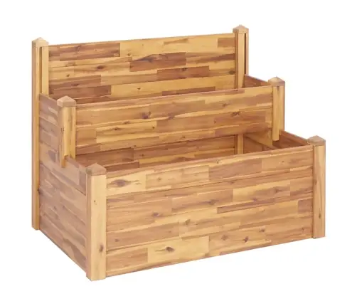 Sodo Lovelis, 110X75X84cm Akacijos Medienos Masyvas, 2 Aukštų