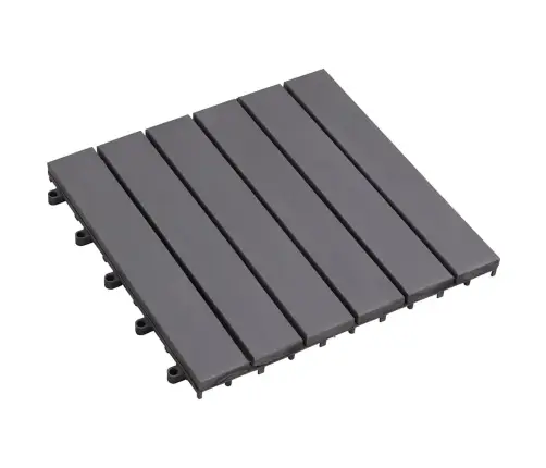 Terases Flīzes, 10 Gab., Pelēkas, 30X30 Cm, Akācijas Masīvkoks Vidaxl