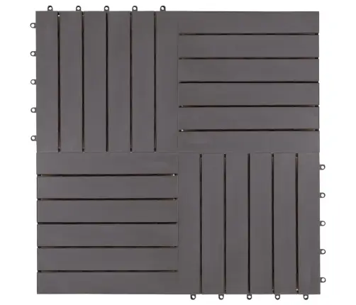 Terases Flīzes, 10 Gab., Pelēkas, 30X30 Cm, Akācijas Masīvkoks Vidaxl