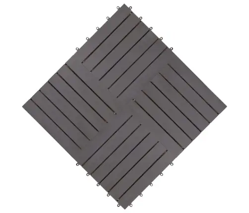 Terases Flīzes, 10 Gab., Pelēkas, 30X30 Cm, Akācijas Masīvkoks Vidaxl