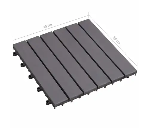 Terases Flīzes, 10 Gab., Pelēkas, 30X30 Cm, Akācijas Masīvkoks Vidaxl