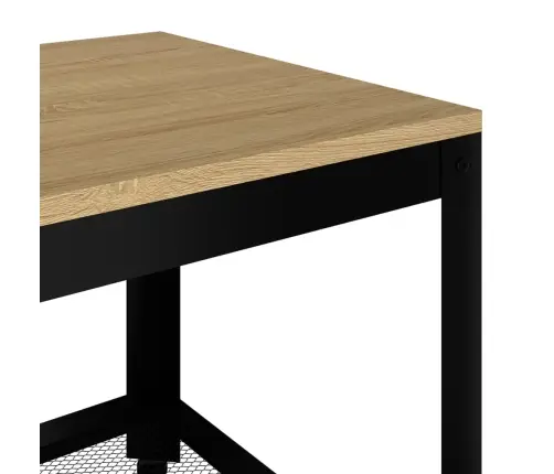 Kafijas Galdiņš, 90X45X45 Cm, Mdf, Dzelzs, Gaiši Brūns, Melns Vidaxl