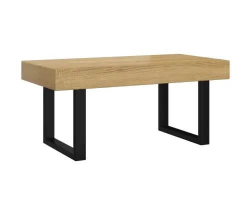 Kafijas Galdiņš, 90X45X40 Cm, Mdf, Dzelzs, Gaiši Brūns, Melns Vidaxl