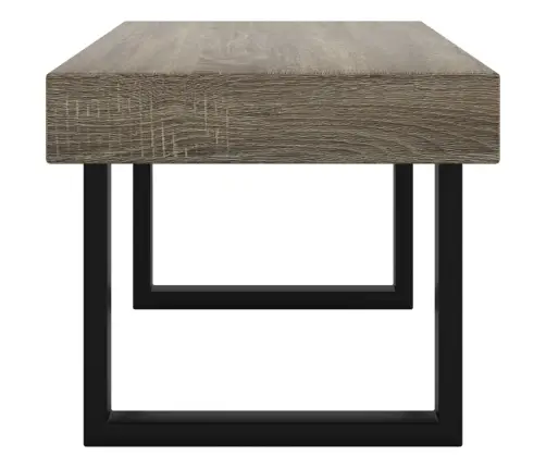 Kafijas Galdiņš, Melns Un Pelēks, 90X45X40 Cm, Mdf Un Dzelzs Vidaxl