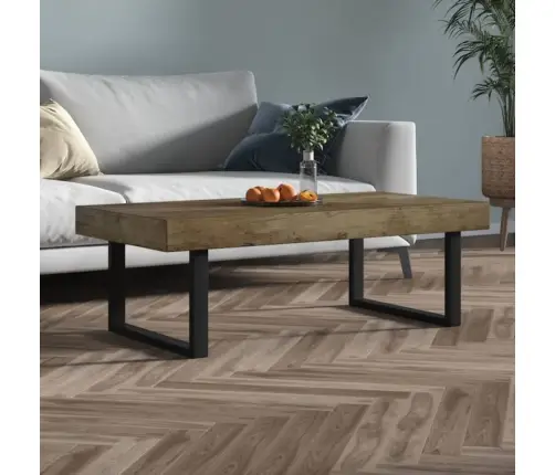 Kohvilaud, Tumepruun Ja Must, 120 X 60 X 40 cm Mdf Ja Raud Kohvilaud, Tumepruun Ja Must, 120 X 60 X 40 cm Mdf Ja Raud