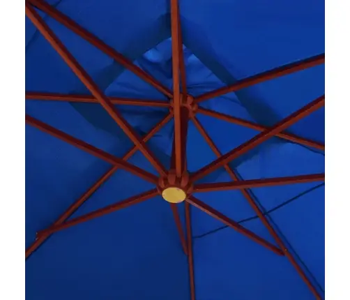 Kabantis Skėtis Su Mediniu Stulpu, Mėlynas, 400X300Cm