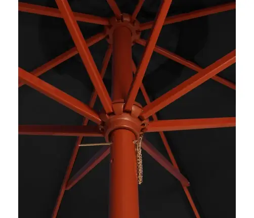 Saulessargs Ar Koka Kātu, 300X258 Cm, Melns Vidaxl Saulessargs Ar Koka Kātu, 300X258 Cm, Melns Vidaxl