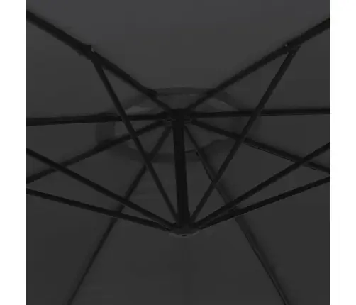 Saulessargs Ar Alumīnija Kātu, 350 Cm, Melns Vidaxl