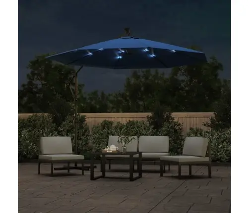 Konsooldisainiga Päikesevari Led, Teraspost 300 Cm Taevasinine