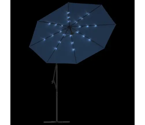 Konsooldisainiga Päikesevari Led, Teraspost 300 Cm Taevasinine