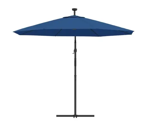 Konsooldisainiga Päikesevari Led, Teraspost 300 Cm Taevasinine