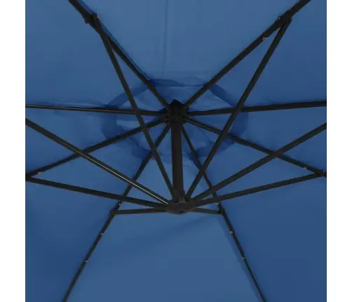 Konsooldisainiga Päikesevari Led, Teraspost 300 Cm Taevasinine