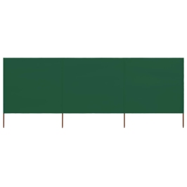 3 Paneļu Vēja Aizsargsiets, Zaļš, 400X80 Cm, Audums Vidaxl