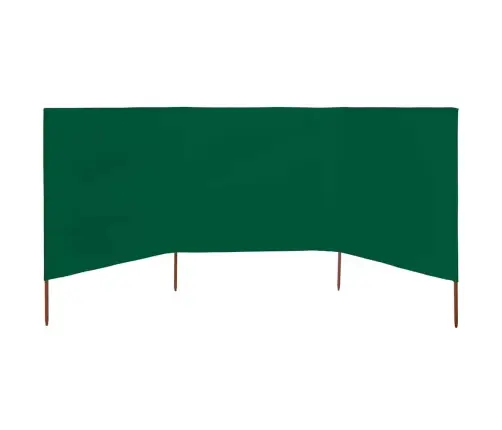 3 Paneļu Vēja Aizsargsiets, Zaļš, 400X80 Cm, Audums Vidaxl