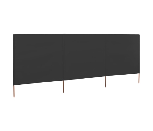 3 Paneļu Vēja Aizsargsiets, Pelēks, 400X80 Cm, Audums Vidaxl