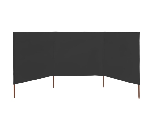 3 Paneļu Vēja Aizsargsiets, Pelēks, 400X80 Cm, Audums Vidaxl