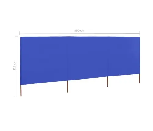 3 Paneļu Vēja Aizsargsiets, Debeszils, 400X80 Cm, Audums Vidaxl
