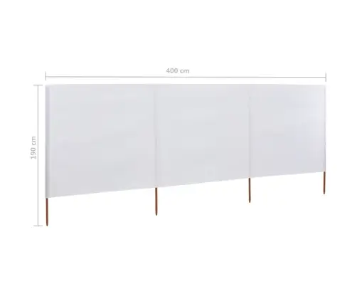 Tuulekaitse Sein 3 Paneelist, Kangas, 400 X 160 Cm Liivabeež