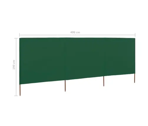 3 Paneļu Vēja Aizsargsiets, Zaļš, 400X160 Cm, Audums Vidaxl 3 Paneļu Vēja Aizsargsiets, Zaļš, 400X160 Cm, Audums Vidaxl