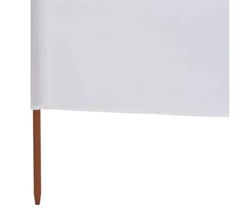 5 Paneļu Vēja Aizsargsiets, Smilšu Balts, 600X120 Cm, Audums Vidaxl