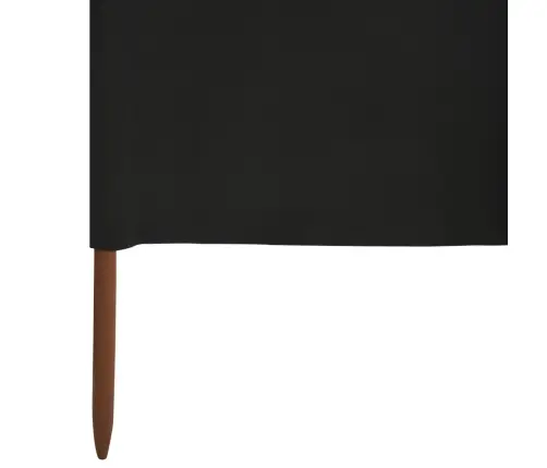 5 Paneļu Vēja Aizsargsiets, Melns, 600X120 Cm, Audums Vidaxl