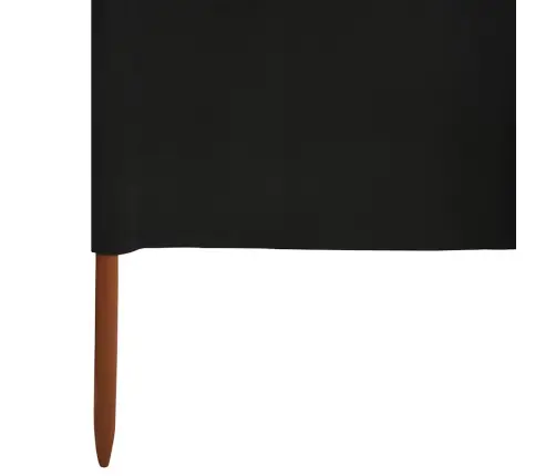 6 Paneļu Vēja Aizsargsiets, Melns, 800X80 Cm, Audums Vidaxl