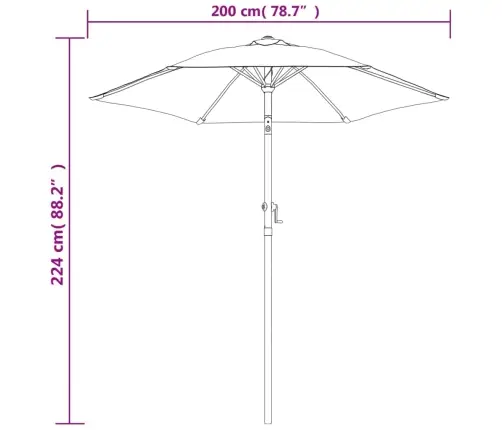 Saulessargs, Sarkanbrūns, 200X224 Cm, Alumīnijs Vidaxl