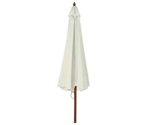 Dārza Saulessargs Ar Koka Kātu, 330 Cm, Smilšu Balts Vidaxl