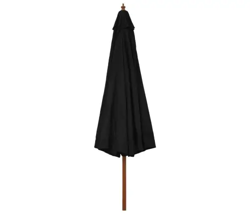 Dārza Saulessargs Ar Koka Kātu, 330 Cm, Melns Vidaxl Dārza Saulessargs Ar Koka Kātu, 330 Cm, Melns Vidaxl