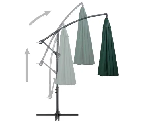 Rippuv Päikesevari, Roheline, 3 M Alumiiniumist Postiga