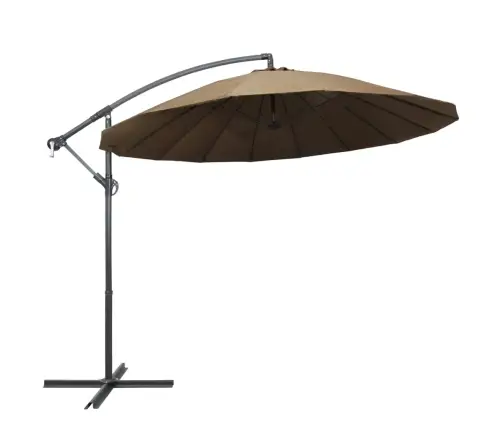 Saulessargs, Iekarams, 3 M, Alumīnija Kāts, Pelēkbrūns Vidaxl