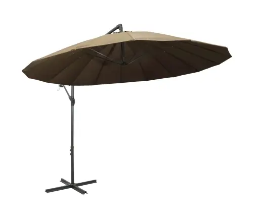 Saulessargs, Iekarams, 3 M, Alumīnija Kāts, Pelēkbrūns Vidaxl