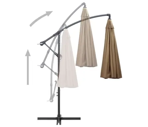 Saulessargs, Iekarams, 3 M, Alumīnija Kāts, Pelēkbrūns Vidaxl