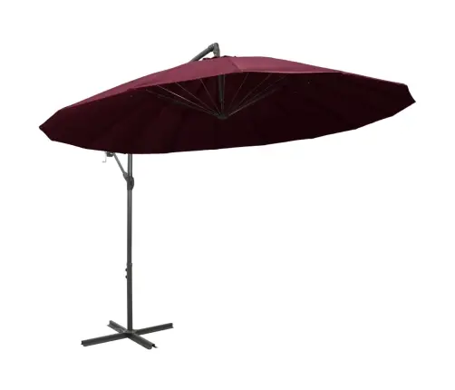 Saulessargs, Iekarams, 3 M, Alumīnija Kāts, Vīnsarkans Vidaxl