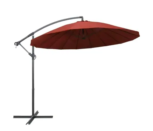 Saulessargs, Iekarams, 3 M, Alumīnija Kāts, Sarkanbrūns Vidaxl