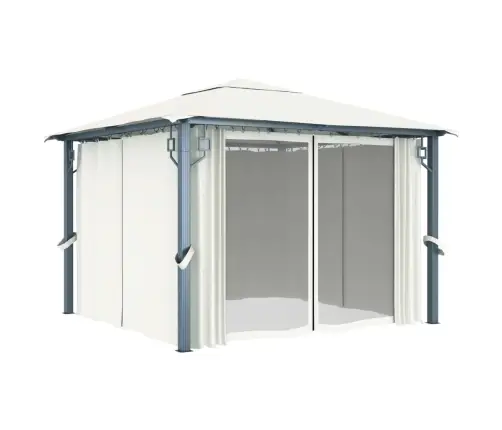 Pavėsinė Su Užuolaidomis, Kreminės Spalvos, 300X300Cm