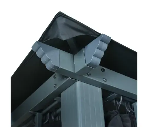 Dārza Nojume Ar Aizkariem, 300X300Cm, Antracītpelēka, Alumīnijs Vidaxl