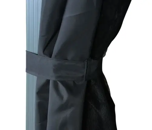 Dārza Nojume Ar Aizkariem, 300X300Cm, Antracītpelēka, Alumīnijs Vidaxl