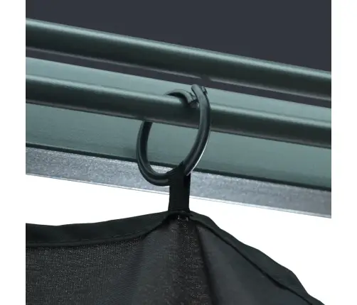 Dārza Nojume Ar Aizkariem, 300X300Cm, Antracītpelēka, Alumīnijs Vidaxl