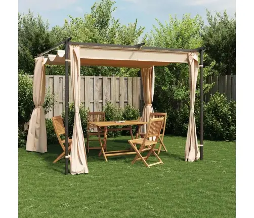 Varjualune Kardinatega, 3 X 3 M, Kreemjasvalge, Teras