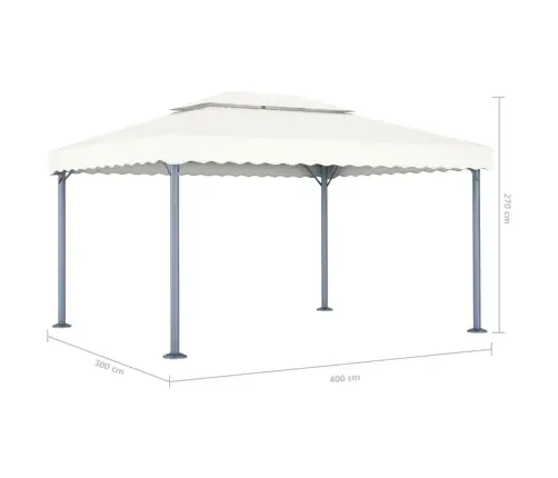 Dārza Nojume, 400X300 Cm, Krēmkrāsa, Alumīnijs Vidaxl