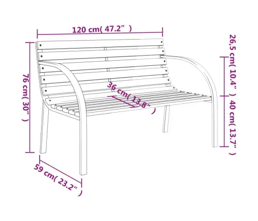 Dārza Sols, 120 Cm, Pelēks Koks Vidaxl