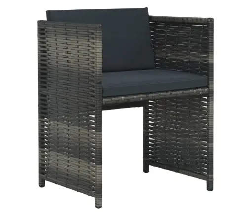 3-Osaline Aiamööblikomplekt Patjadega, Polürotang, Hall