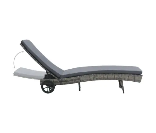 Sauļošanās Zvilnis Ar Riteņiem Un Matraci, Pe Rotangpalma Vidaxl