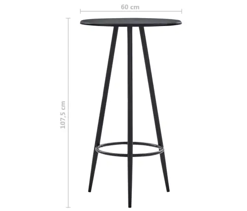 Bāra Galds, Melns, 60X107,5 Cm, Mdf Vidaxl