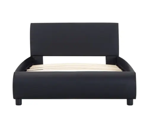 Lovos Rėmas Su Led, Juodos Spalvos, 90X200cm Dirbtinė Oda