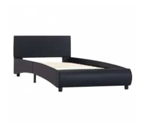 Gultas Ar Led, Melna, 100X200 Cm, Mākslīgā Āda  Vidaxl