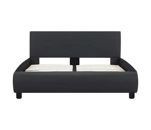 Gultas Rāmis Ar Led, Melna Mākslīgā Āda, 120X200 Cm  Vidaxl