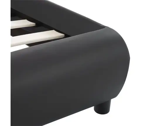 Gultas Rāmis Ar Led, Melna Mākslīgā Āda, 120X200 Cm  Vidaxl